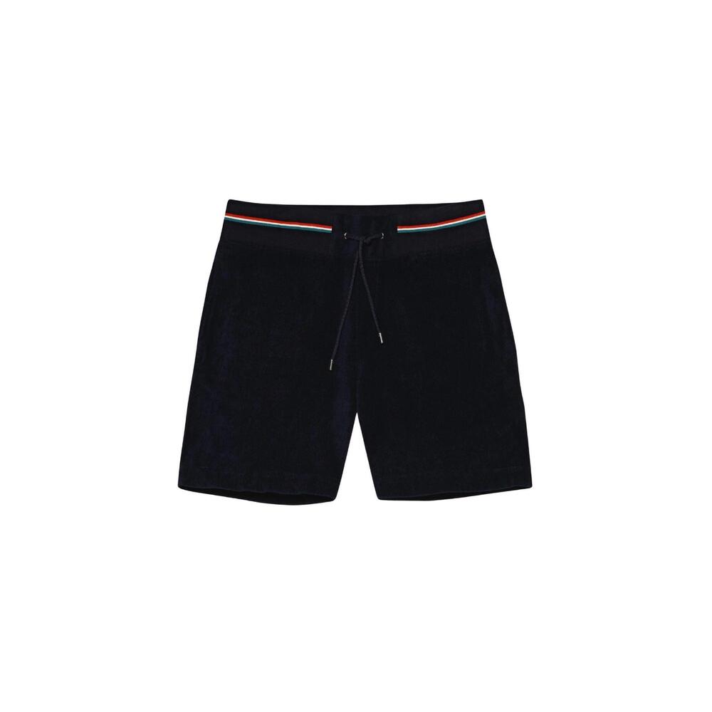 NEW ORLEBAR BROWN men's afador stripe towelling shorts in navy